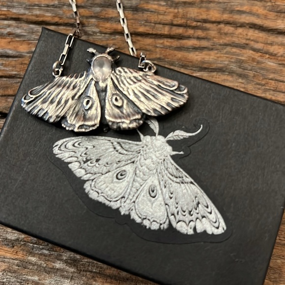 Bloodmilk Ghost Phantom Rose Quartz Planchette Moth Pendant Vintage BM Postcard - Picture 5 of 7